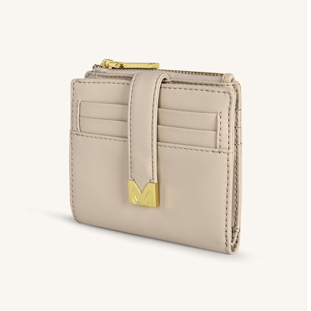 Mira & Moss Regina Compact Wallet - Light Taupe