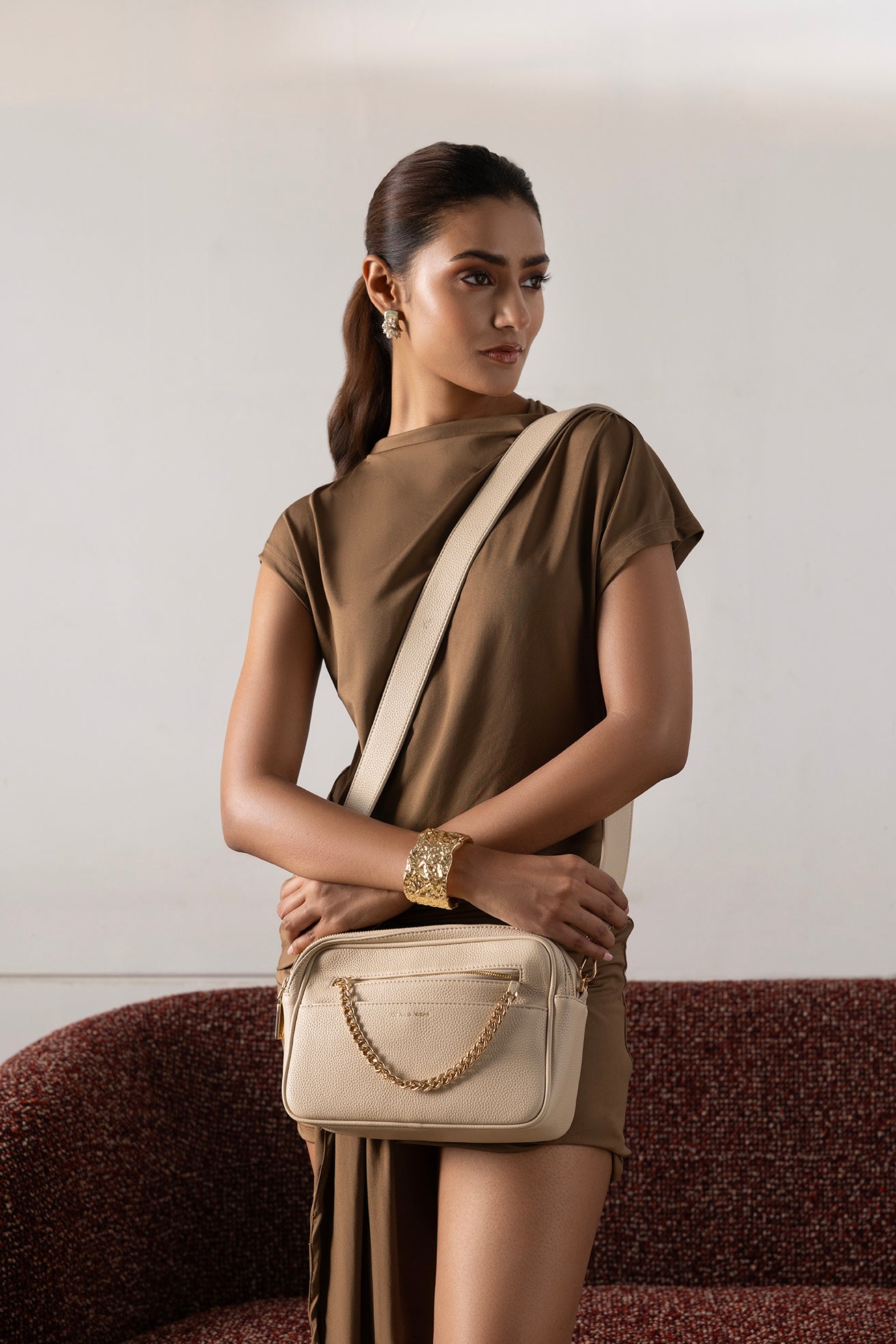 Mira & Moss Calista Crossbody Bag - Light Taupe