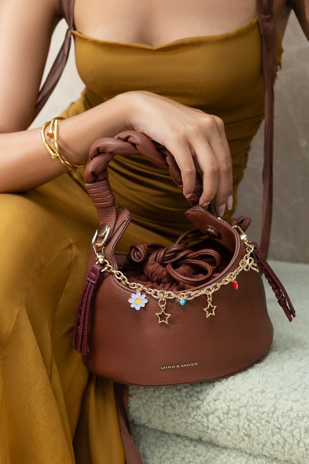 Mira & Moss Celeste Charm Chain - Plum Brown