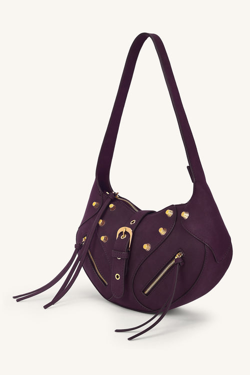 Ravenne Studded Shoulder Bag - Garnet