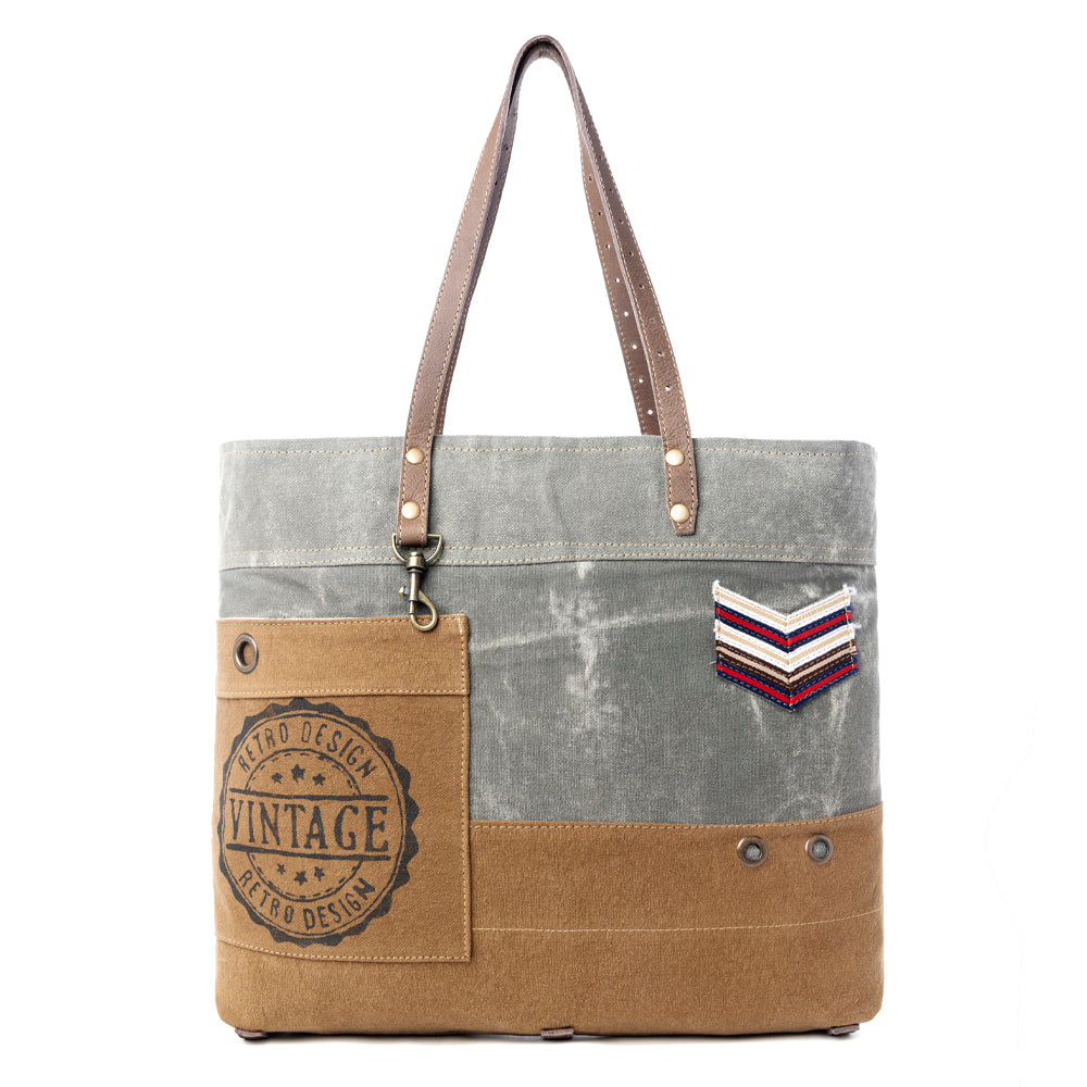 Military Badge Canvas Tote Bag