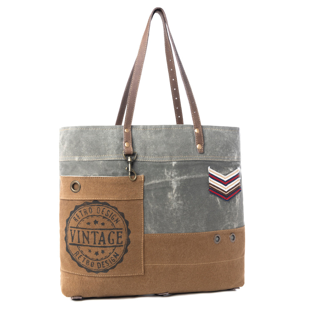 Military Badge Canvas Tote Bag