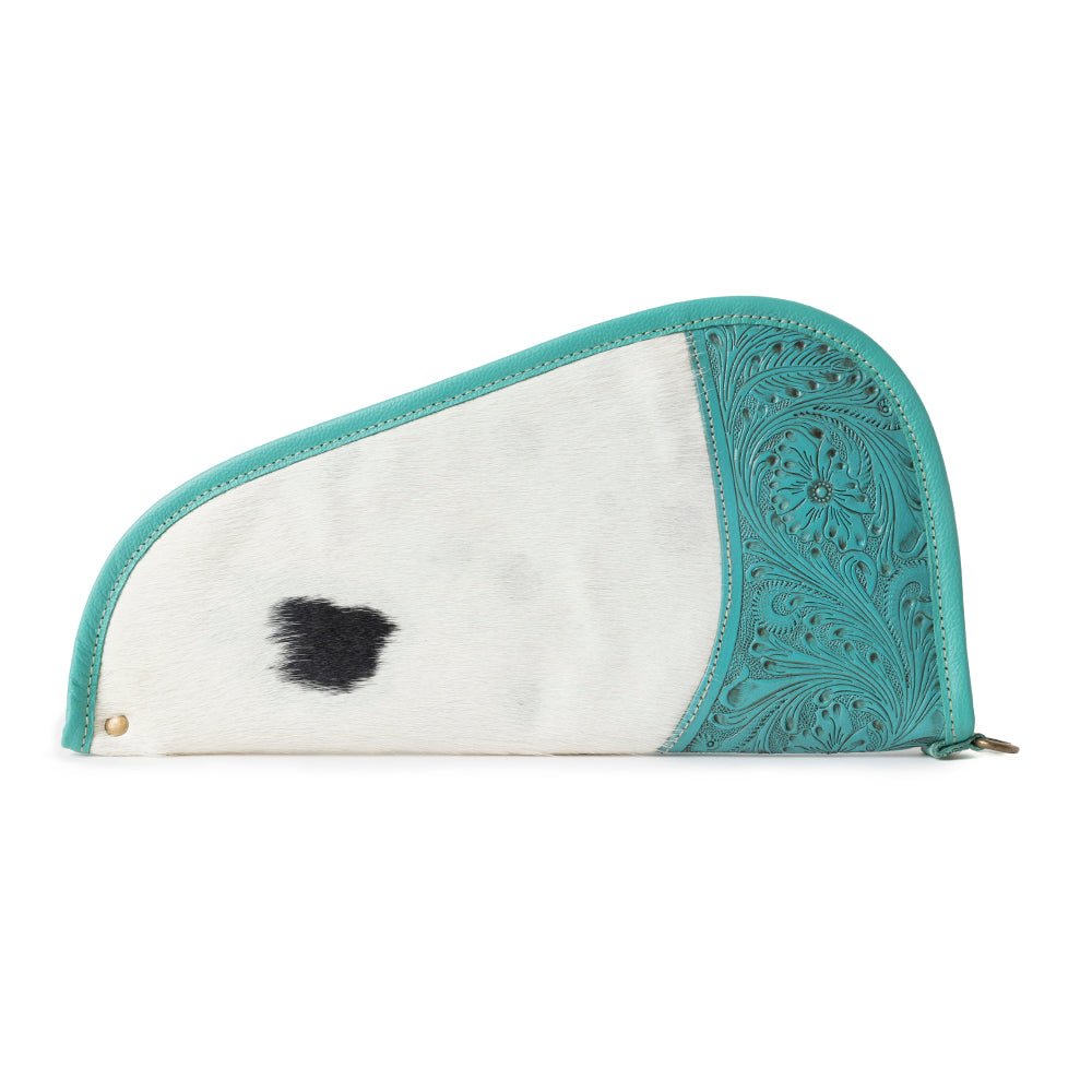 Bandit Breeze Tooled Hairon Gun Case in Desert Teal