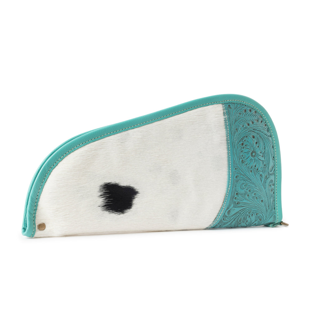 Bandit Breeze Tooled Hairon Gun Case in Desert Teal