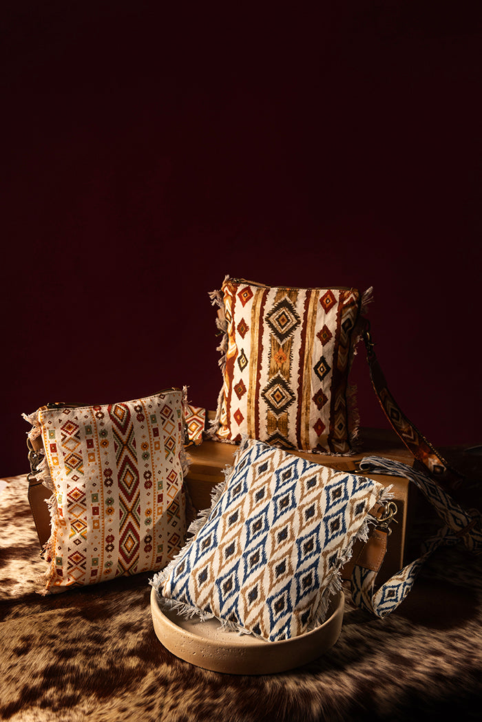 Beautiful Tapestry Crossbody Bag In Blue