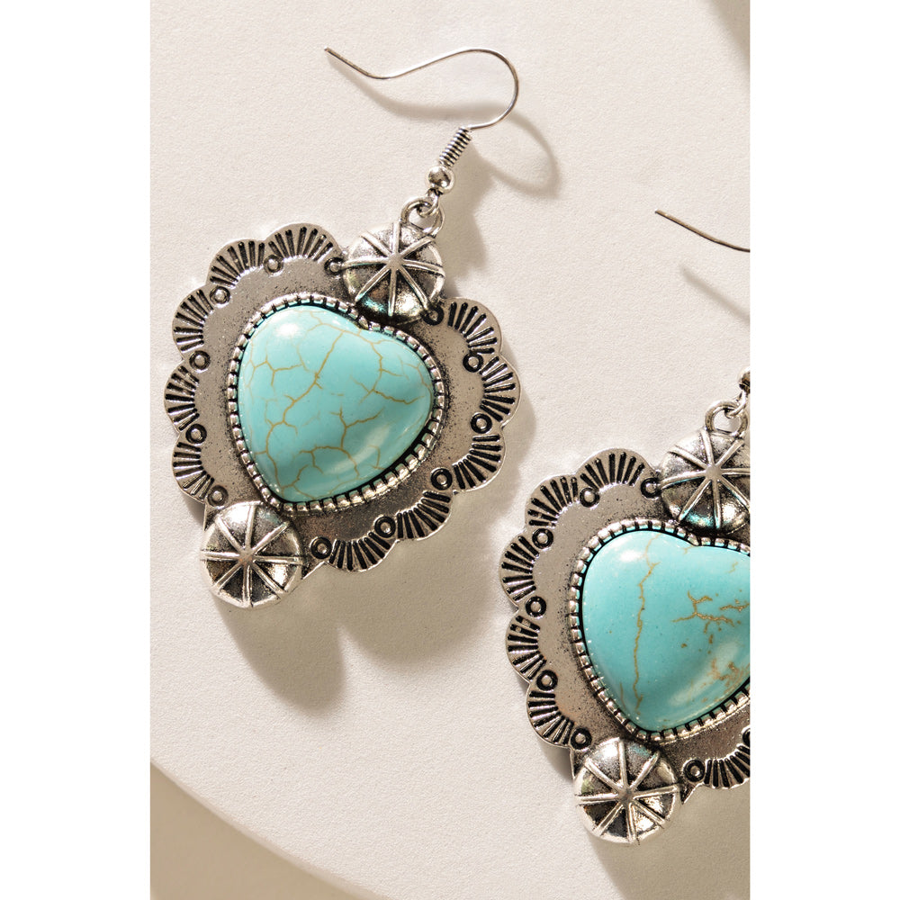 Cross My Heart Earrings In Blue