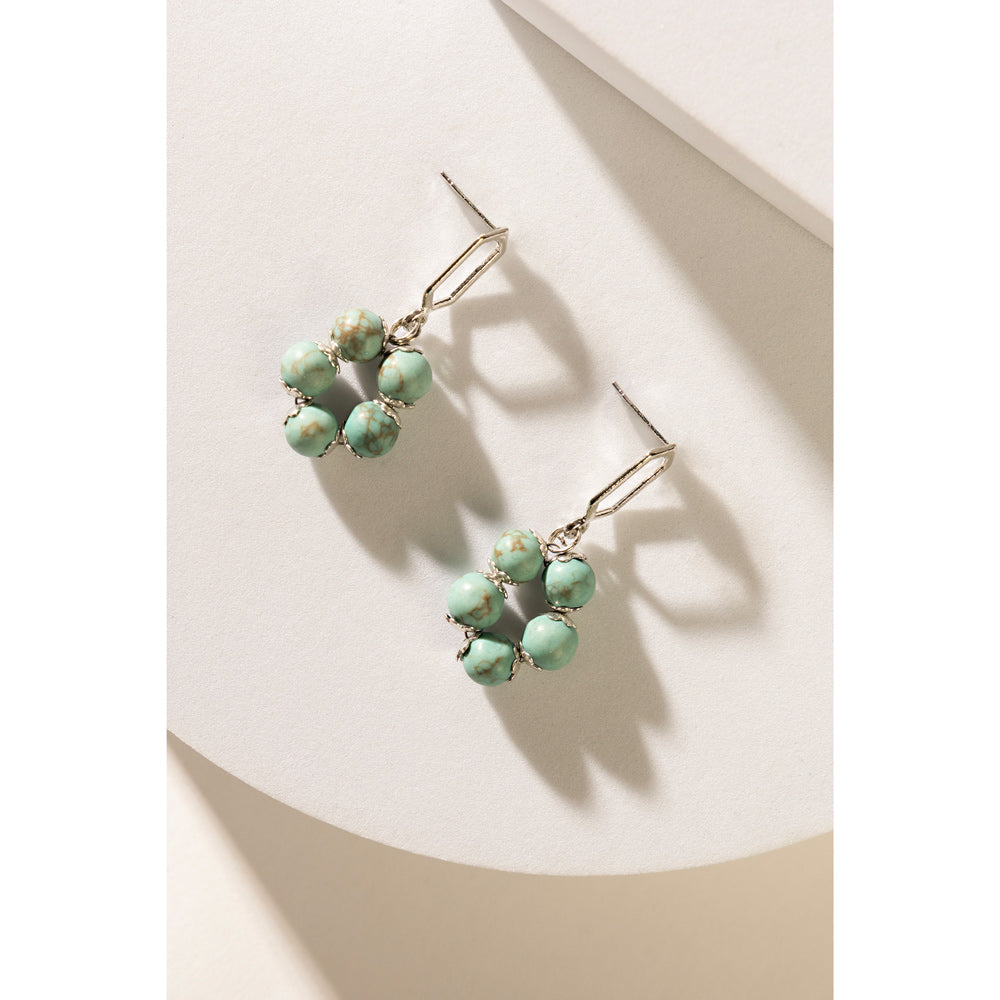 Five Petals Earring In Sea Green