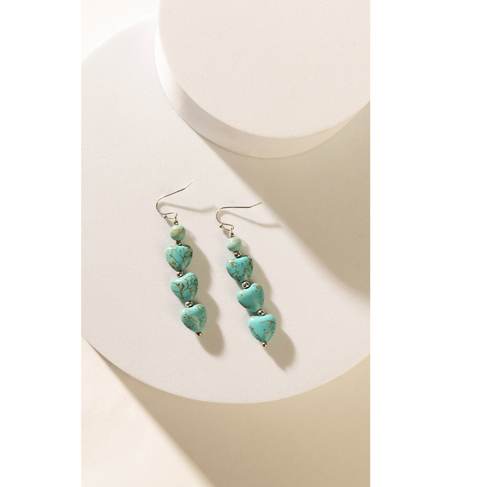 Flowing Hearts Earrings In Blue
