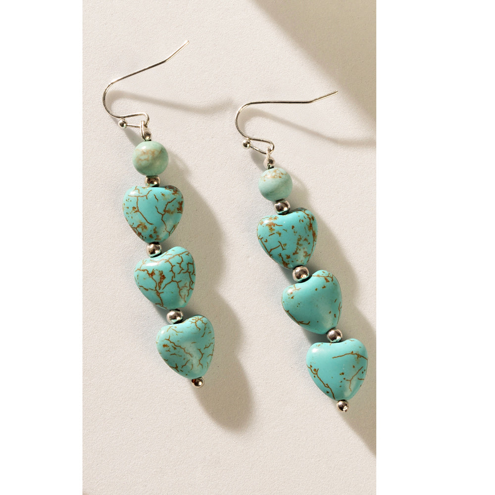 Flowing Hearts Earrings In Blue