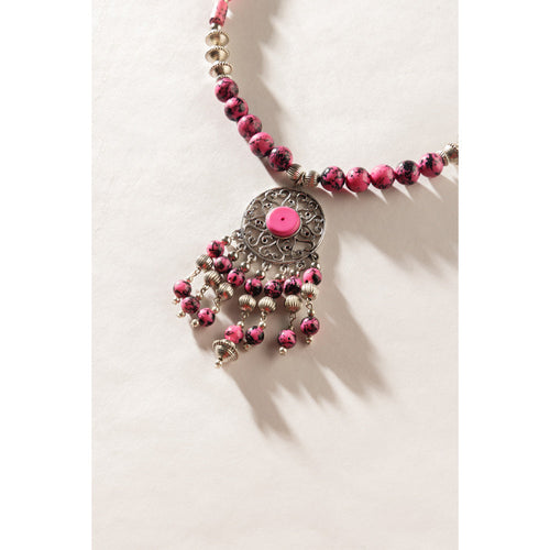 Luxi Concho Necklace In Pink