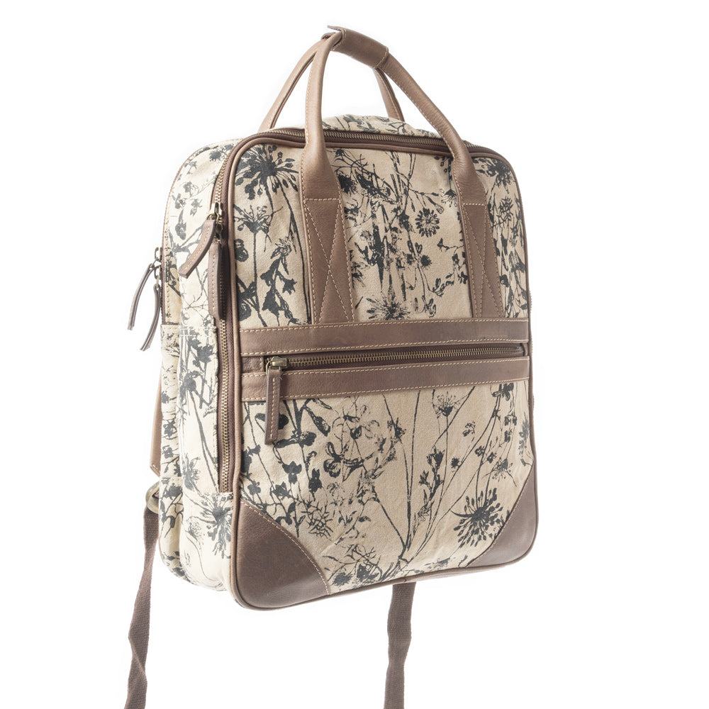 Grasslands Meadow Backpack In Green and Off White