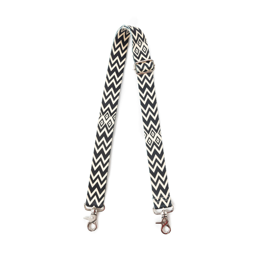 Geometric Vista Accessory Strap In Black and White
