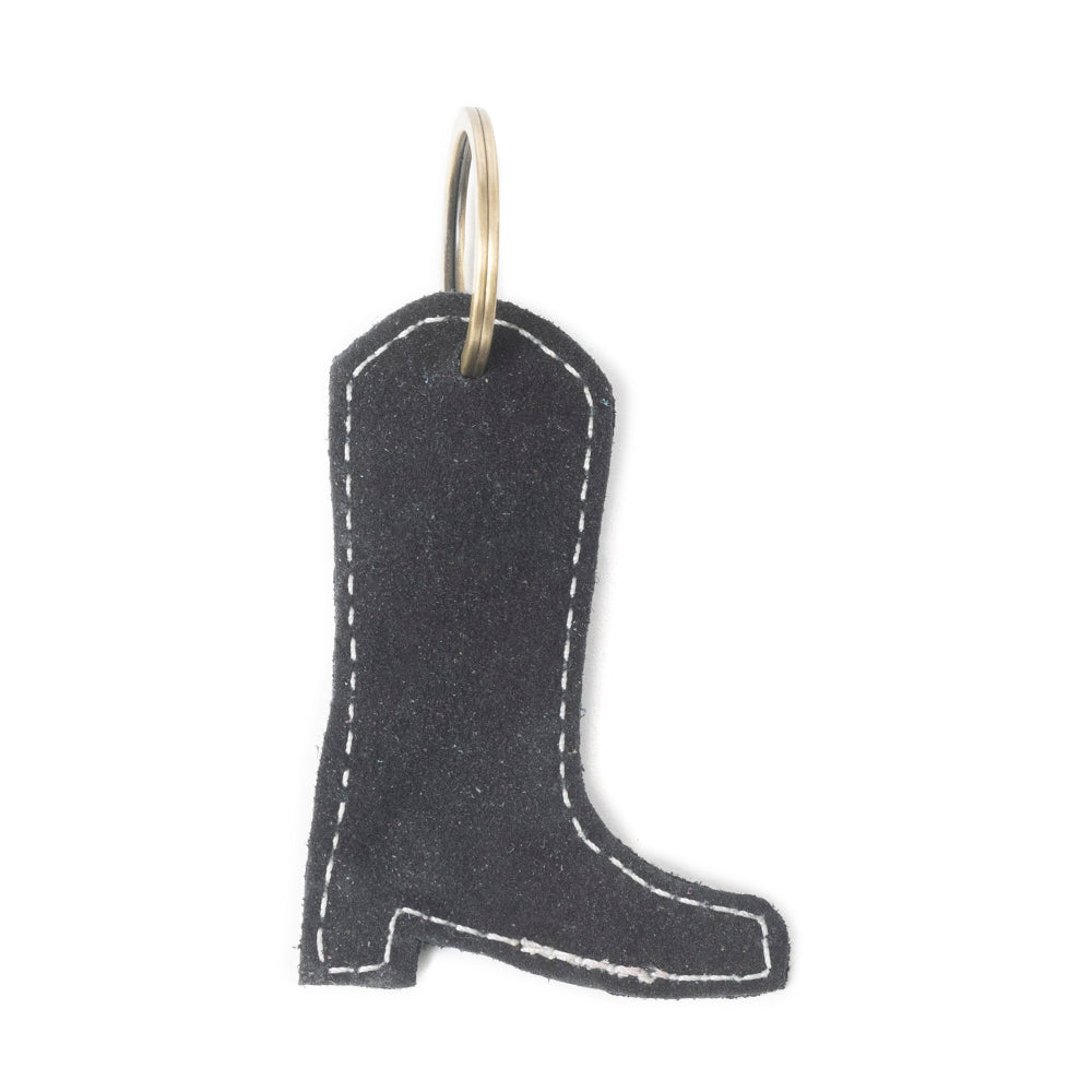Western Whimsy Leather Key Fob in Bootcut Black