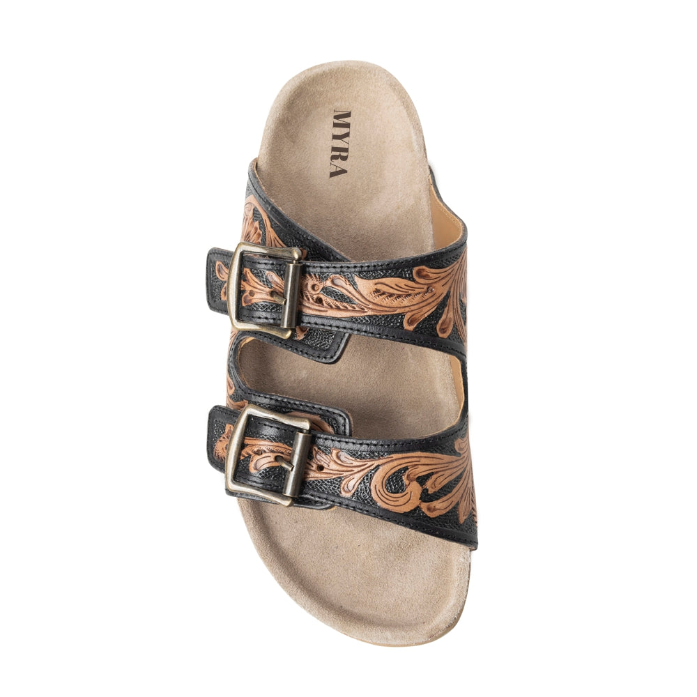 Falling Feather Sandals In Brown and Black