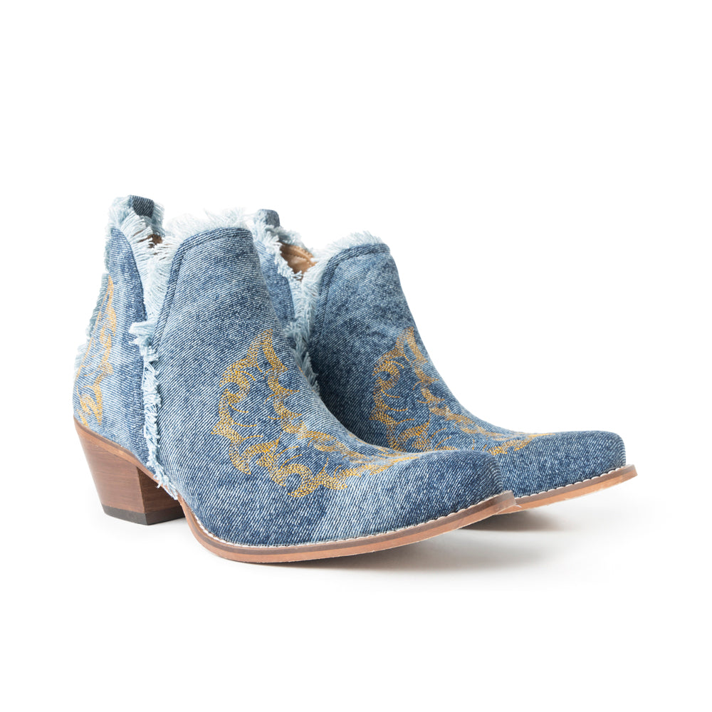 Trail Runner Booties In Denim Blue
