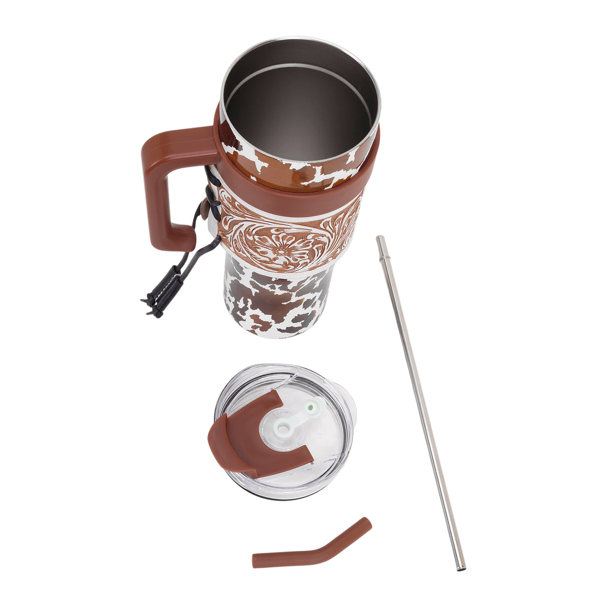 Wide Wyoming Tumbler In Brown and White