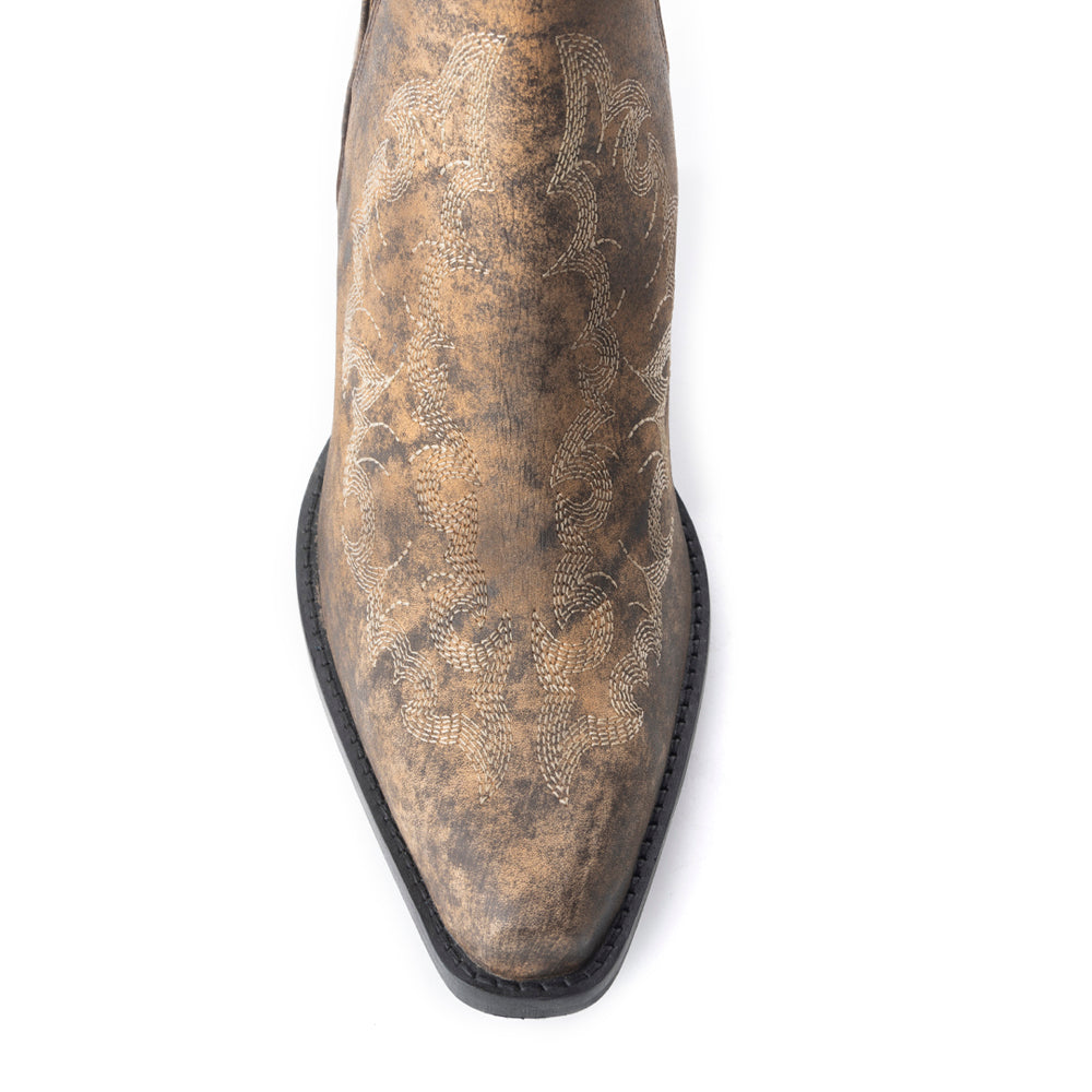 Moonlight on the Mesa Booties In Crackle Brown