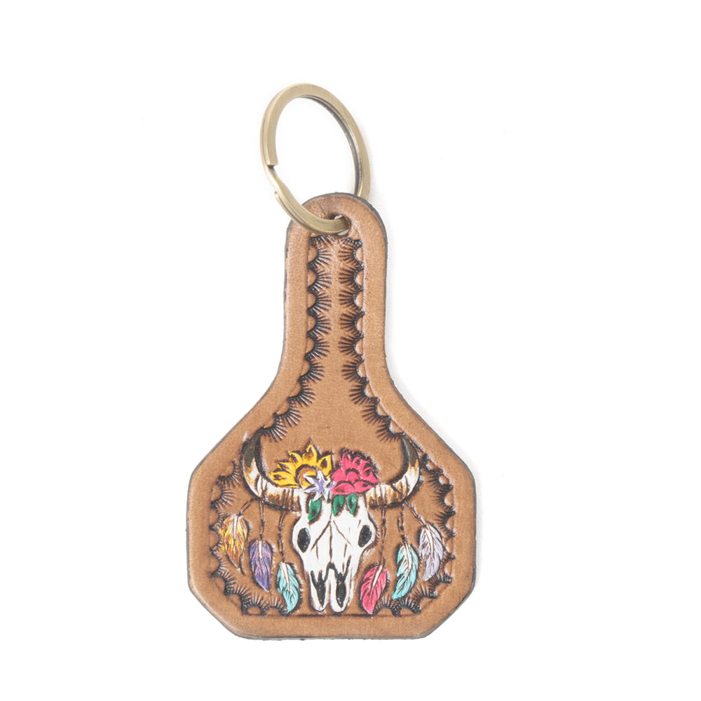 Meadow Drop Tooled Leather Key Fob Variant Combo