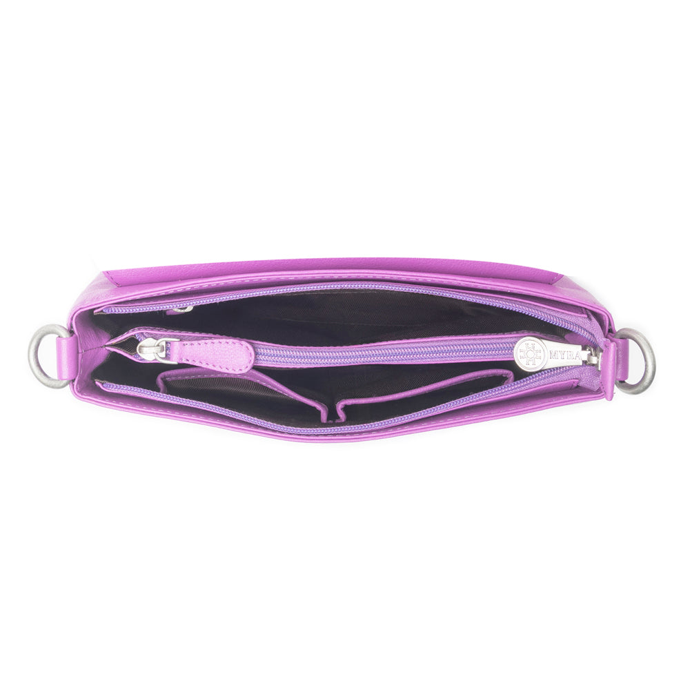 Wild West Fringe Leather Crossbody Bag in Purple