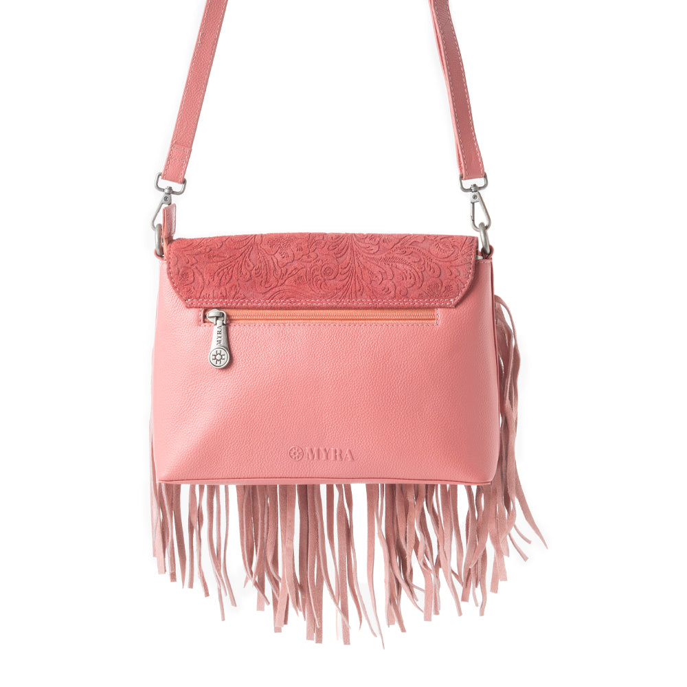 Wild West Fringe Leather Crossbody Bag in Pink
