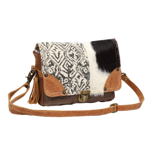 Rug & Hairon Flap Messenger Bag