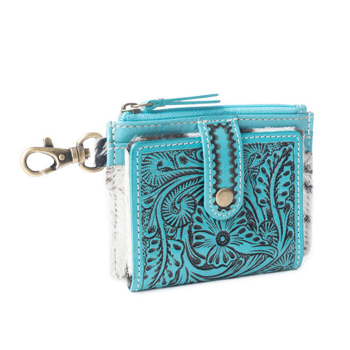 Wildflowers of the Prairie Credit Card Holder In Turquoise