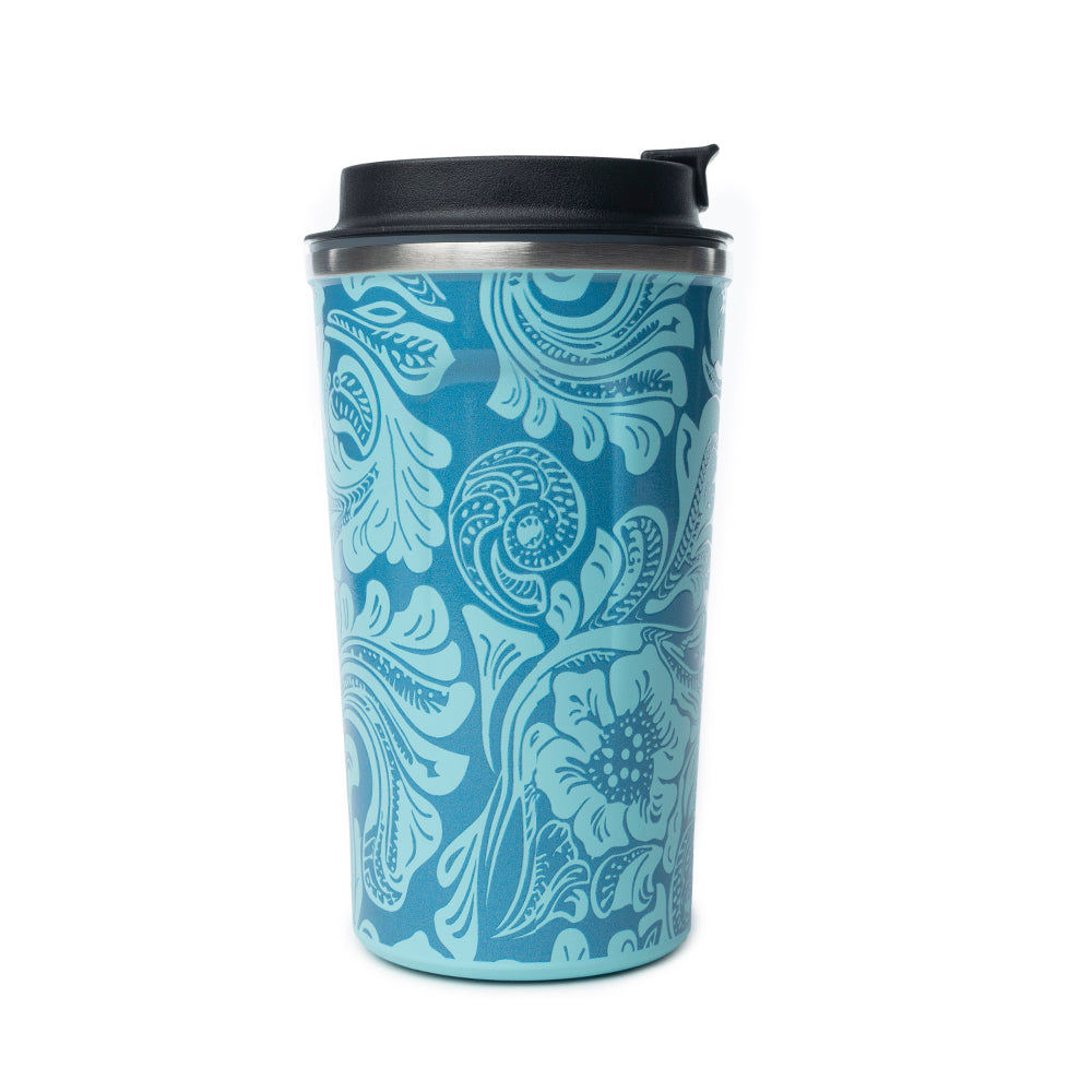 Western Trail Brew Stainless Steel Mug in Turquoise
