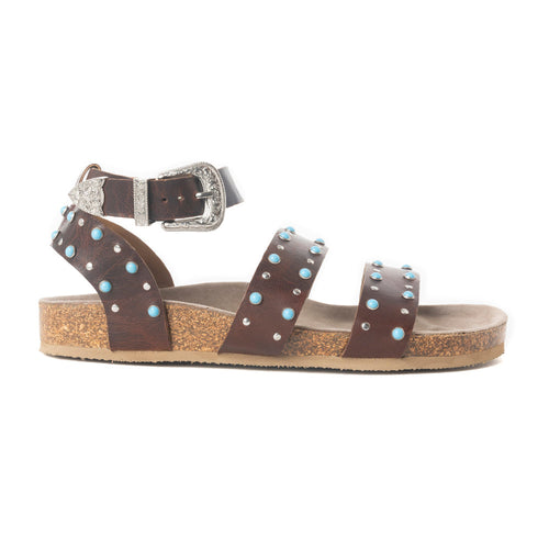 Saddle Ridge Trail Leather Sandals in Dusty Brown