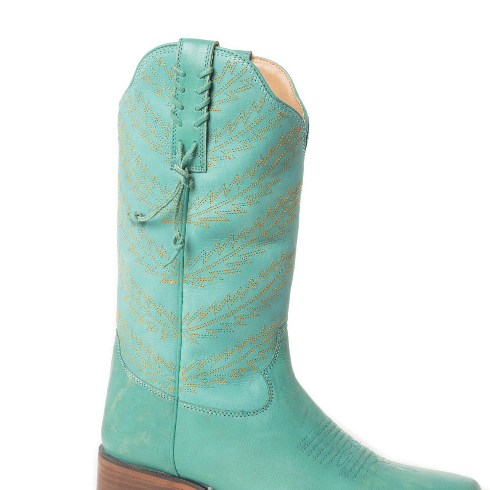 Bluebonnet Embroidered Western Leather Boots in Teal