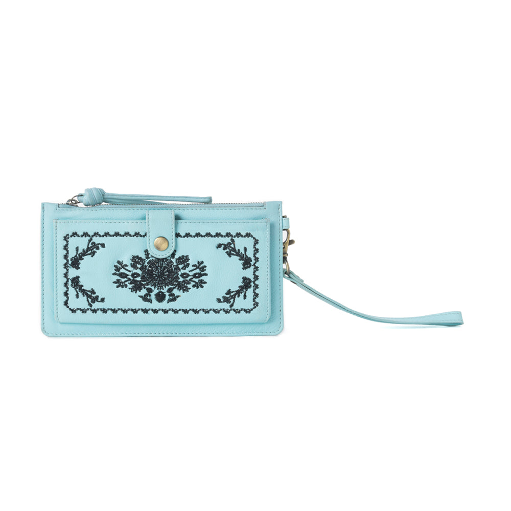Azure Mesa Leather Wallet in Rodeo Blue