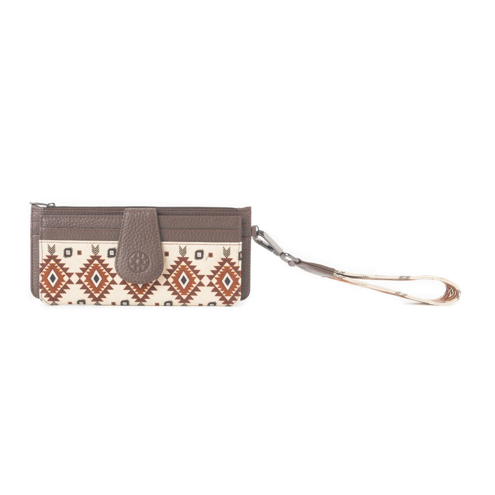 Solstice Weave Woven Wallet in Terracotta White