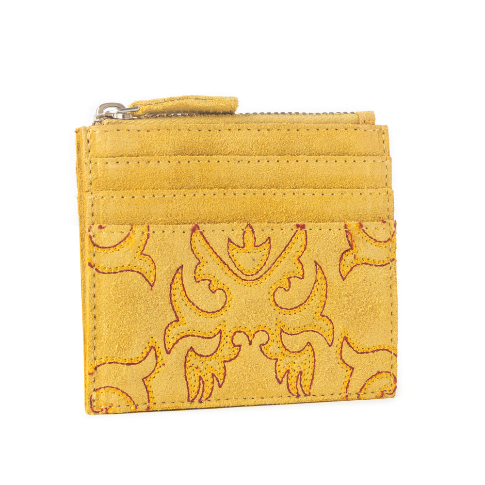 Cactus Sky Western Embroidered Credit Card Holder in Yellow