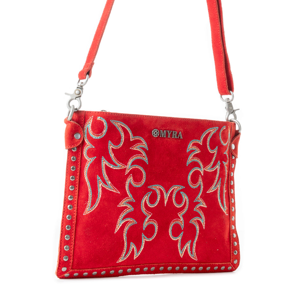 Texas Rose Western Embroidered Leather Bag Variant Combo