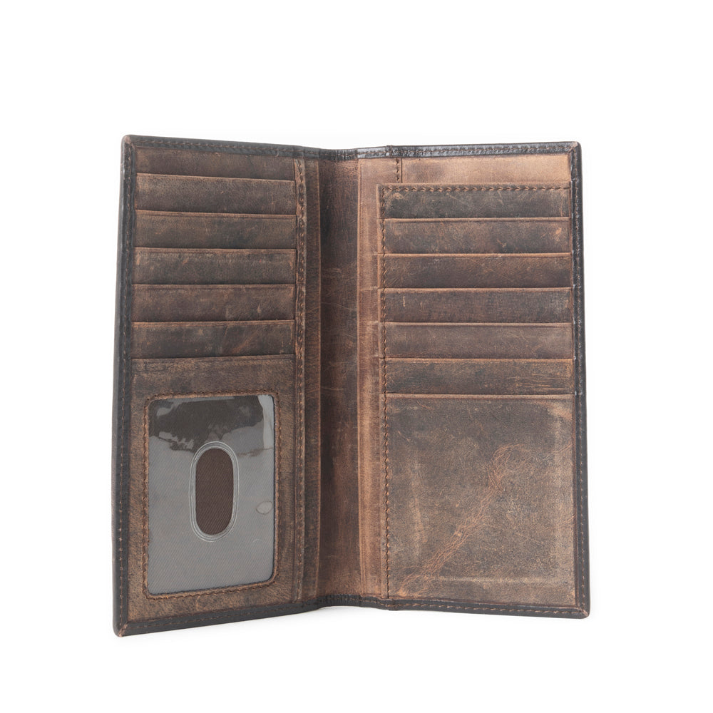 Lonehorn Hairon Leather Wallet in Charcoal Fade