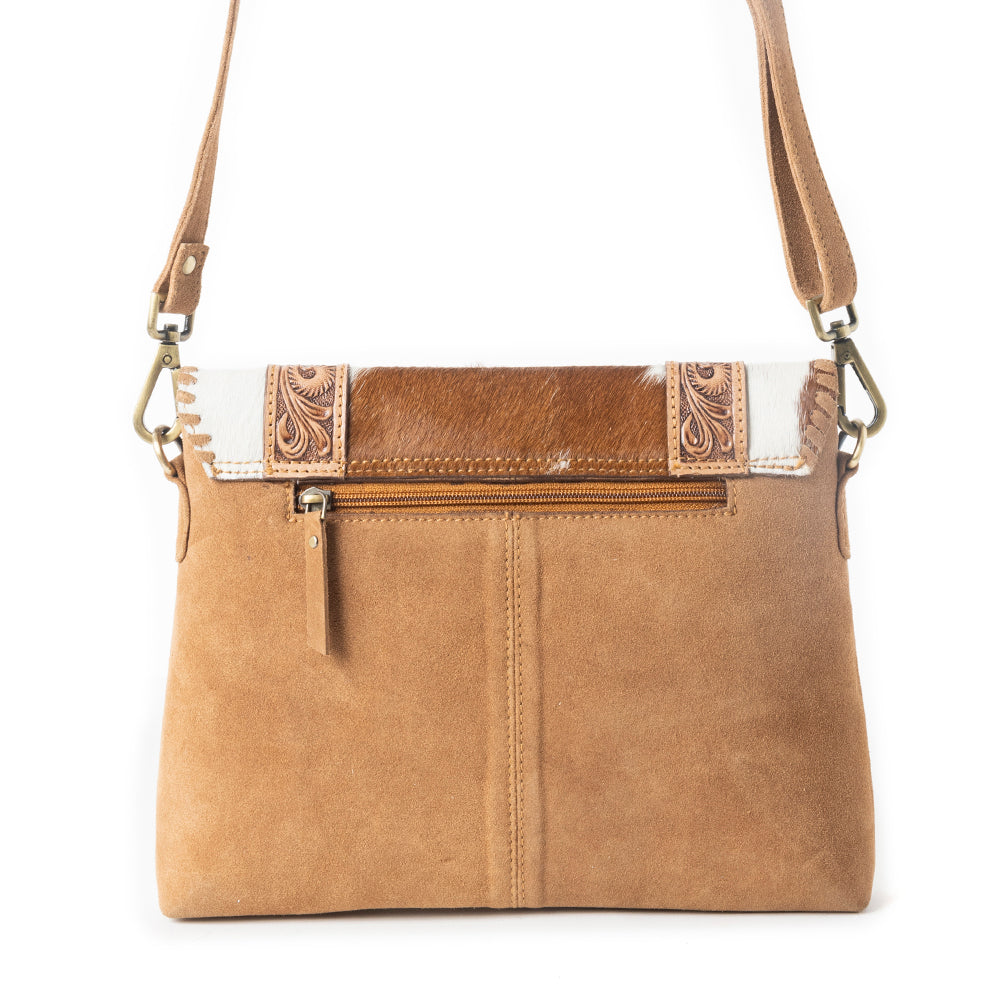 Dustland Trails Handtooled Bag in Desert Hide & Snow Drift