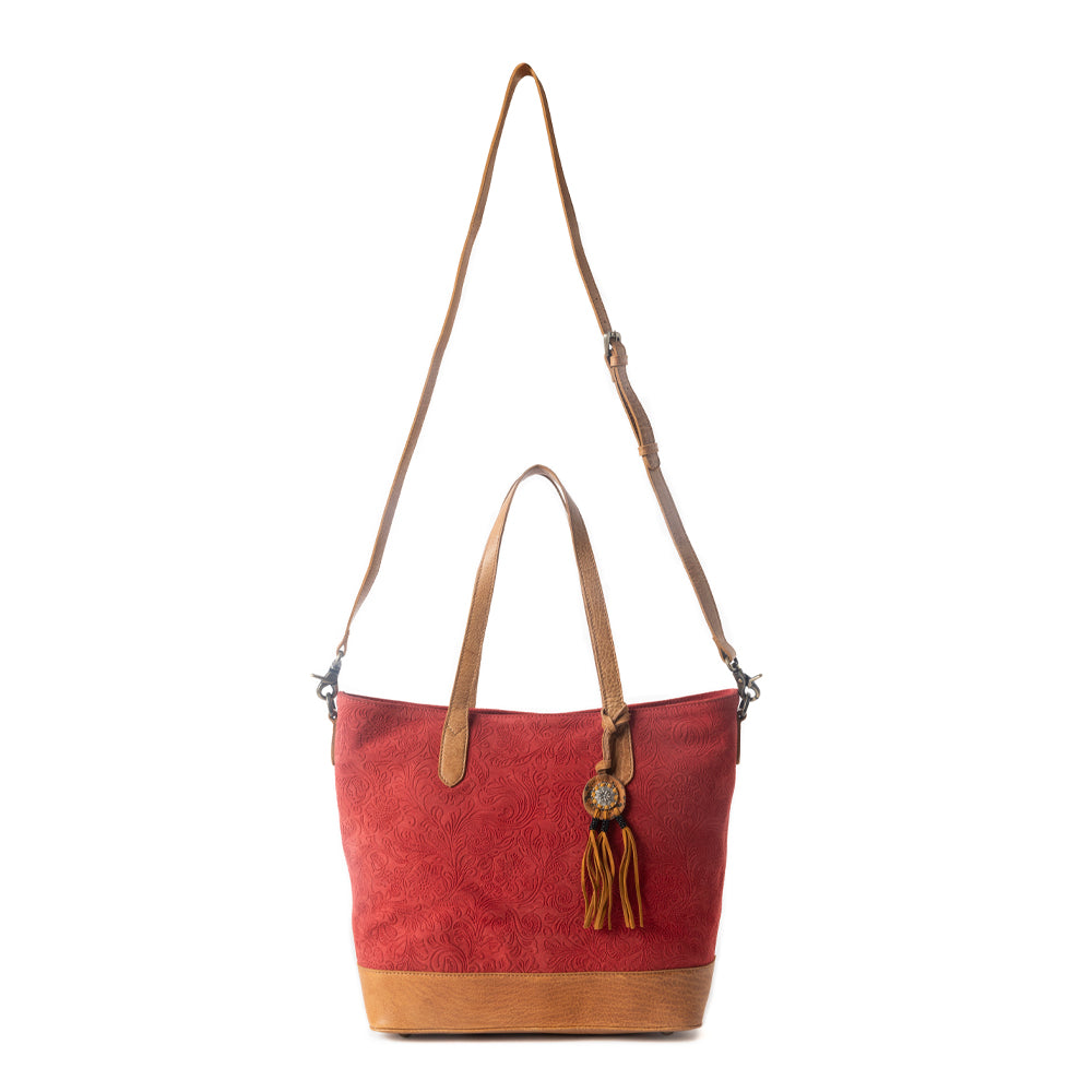 Amber Dune Leather Bag in Red