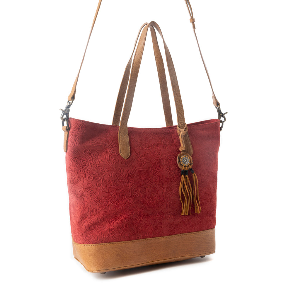 Amber Dune Leather Bag in Red