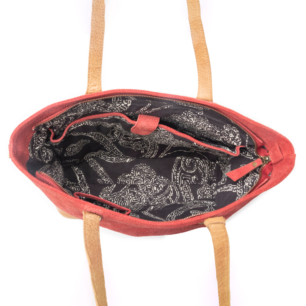 Amber Dune Leather Bag in Red