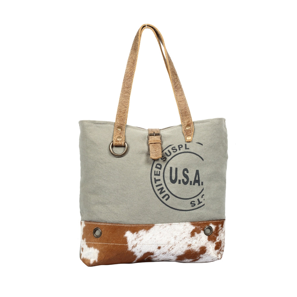 Usa Stamp Tote Bag - Myra Bags