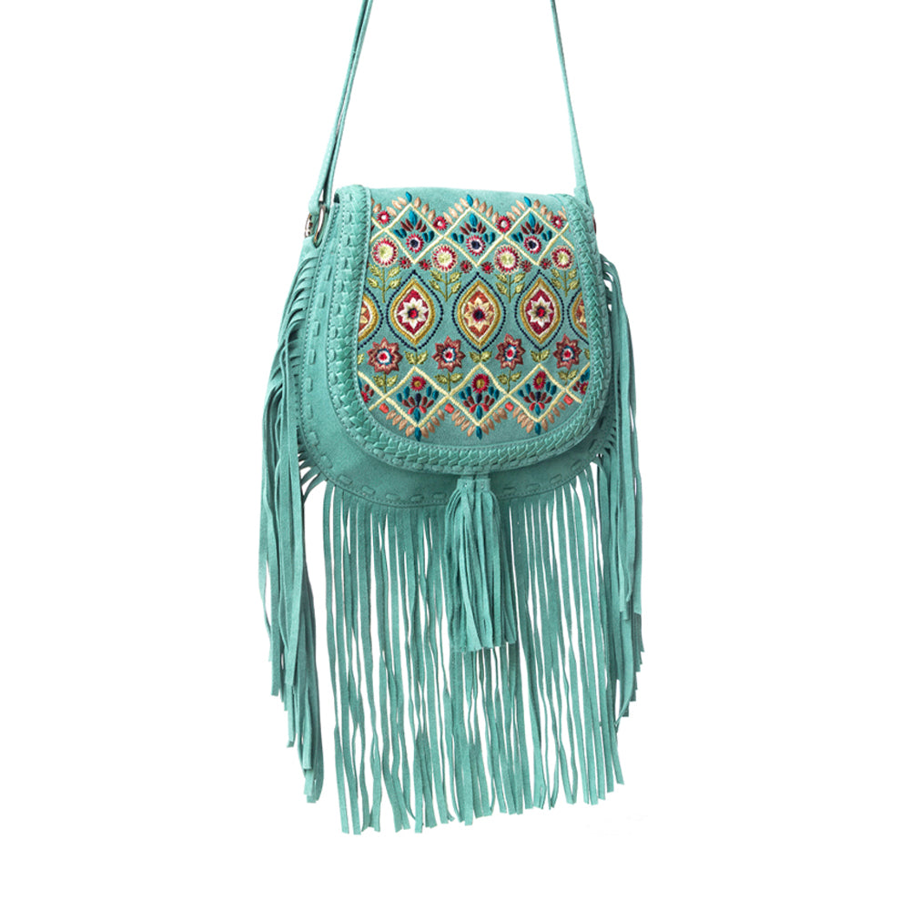 Myra Mojave Meadow Leather Bag in Dusty Jade