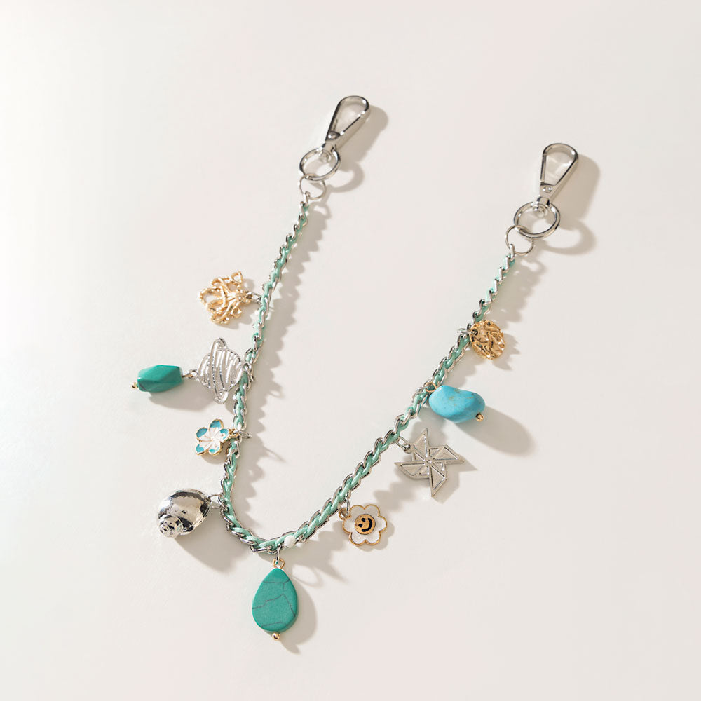 Seaside Relic Bag Charm in Lagoon Blue