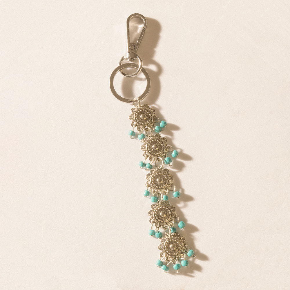 Zahara Lotus Keychain in Moonlit Blue