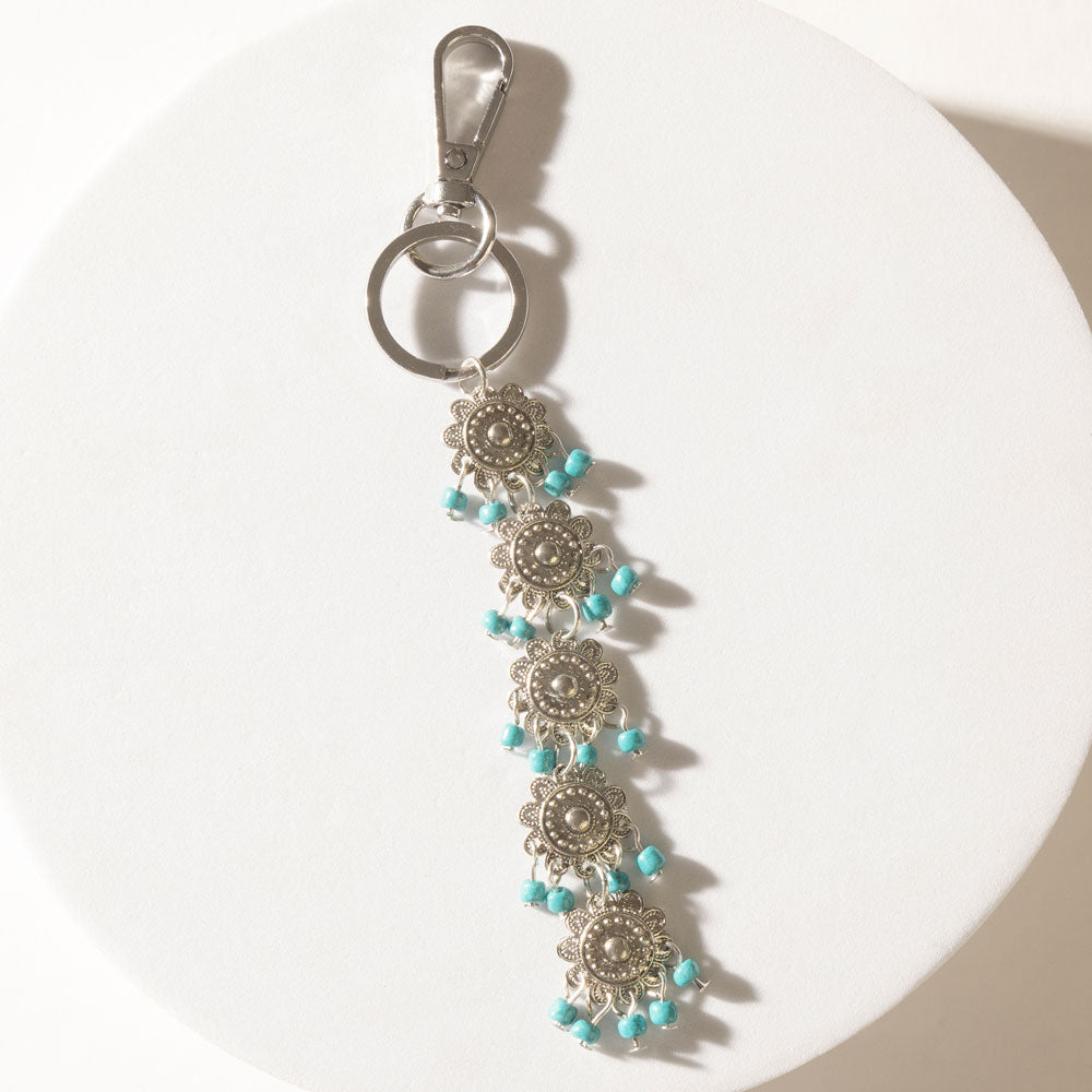 Zahara Lotus Keychain in Moonlit Blue