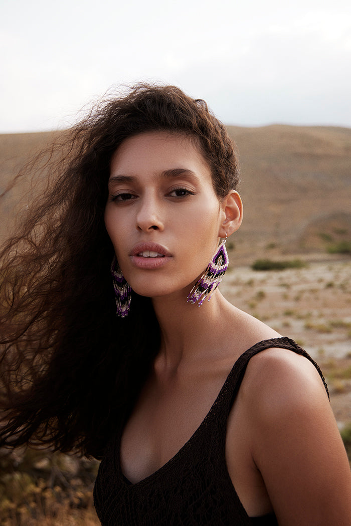 Whispering Winds Earrings in Bold Lilac