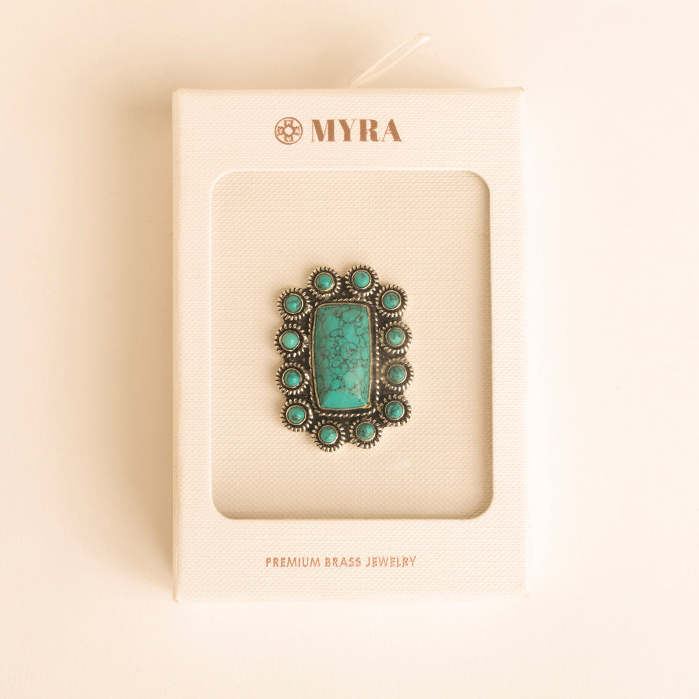 The Stoneveil Ring in Storm Teal