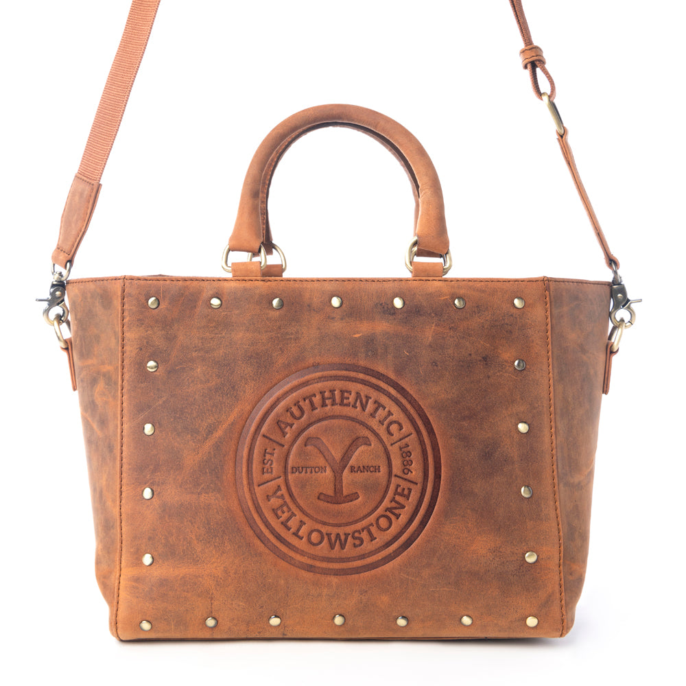 Yellowstone Valley Soul Studded & Embossed Tote Leather Bag Variant Combo