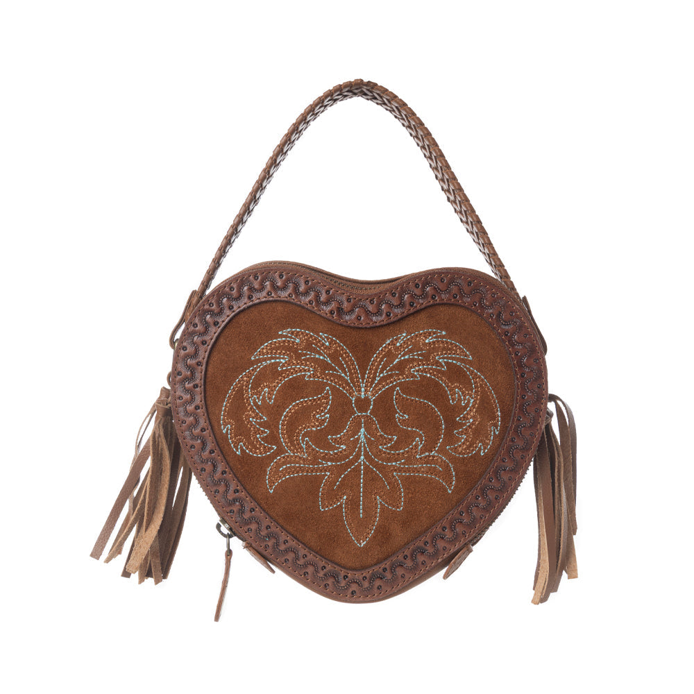 Myra Rodeo Romance Handtooled Leather Bag in Saddle Bronze