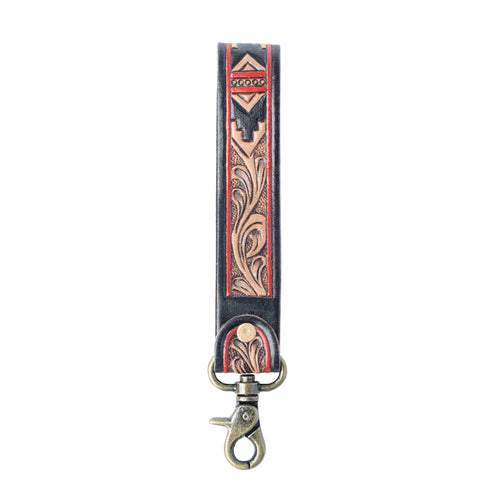 Desert Guardian Handtooled Leather Keyfob in Apache Brown
