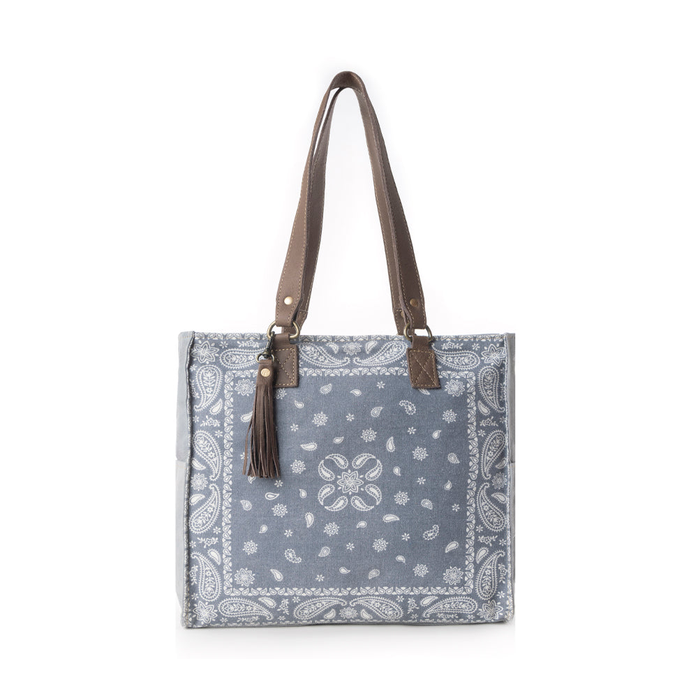 Myra Paisley Plains Concealed Carrybag in Faded Denim
