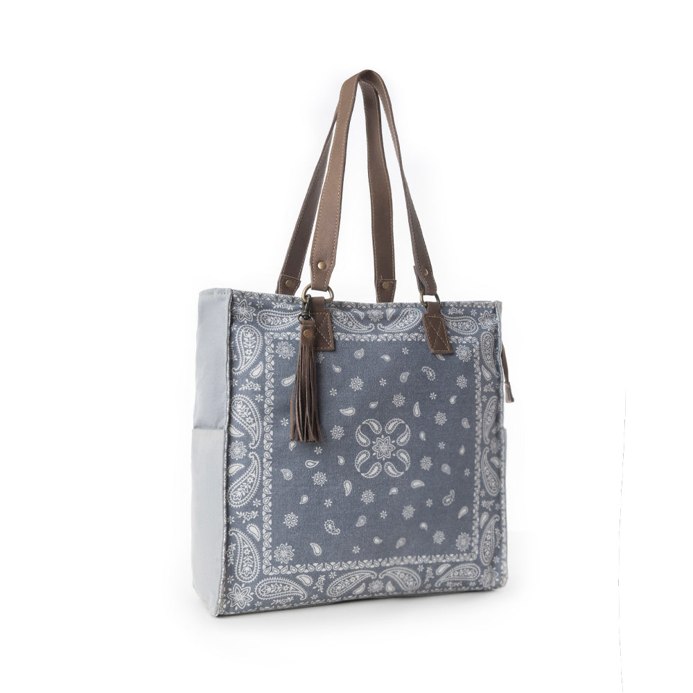 Myra Paisley Plains Concealed Carrybag in Faded Denim